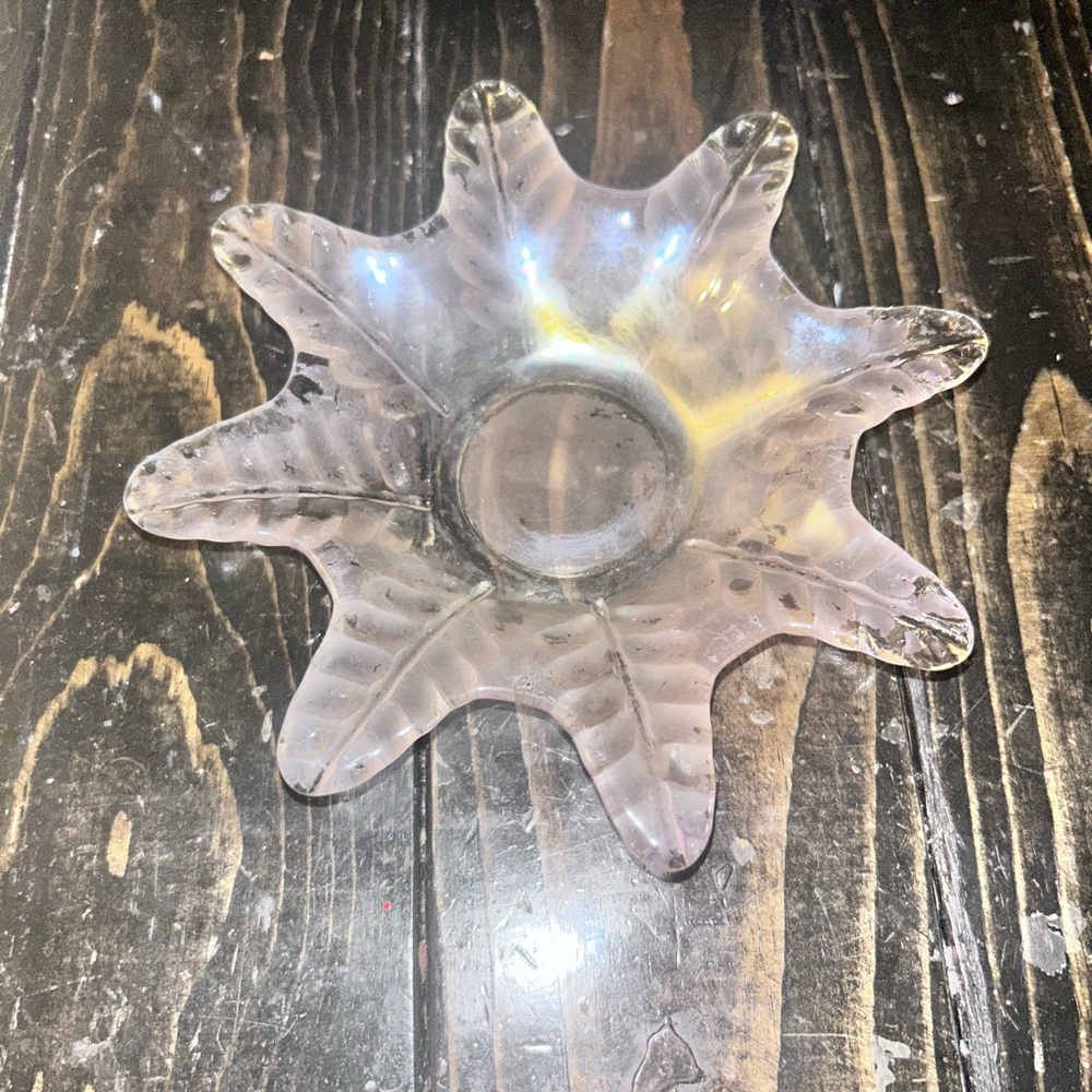 Vintage Iridescent Carnival Glass Votive Dish